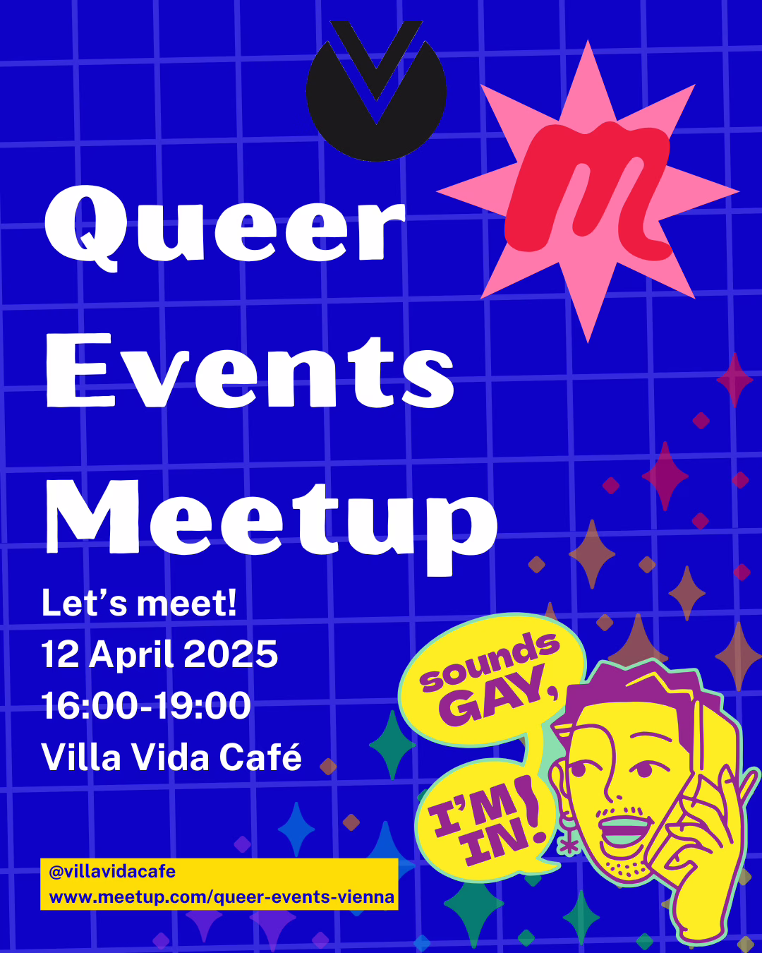 Join the Queer Events Meetup Vienna at Villa Vida Café on April 12! Meet new friends, discover LGBTQ+ events, and connect with Vienna’s queer community.