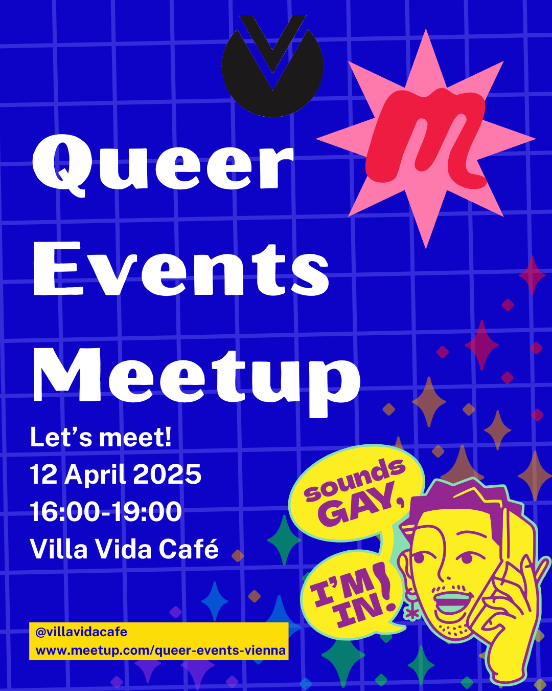 Join the Queer Events Meetup Vienna at Villa Vida Café on April 12! Meet new friends, discover LGBTQ+ events, and connect with Vienna’s queer community.