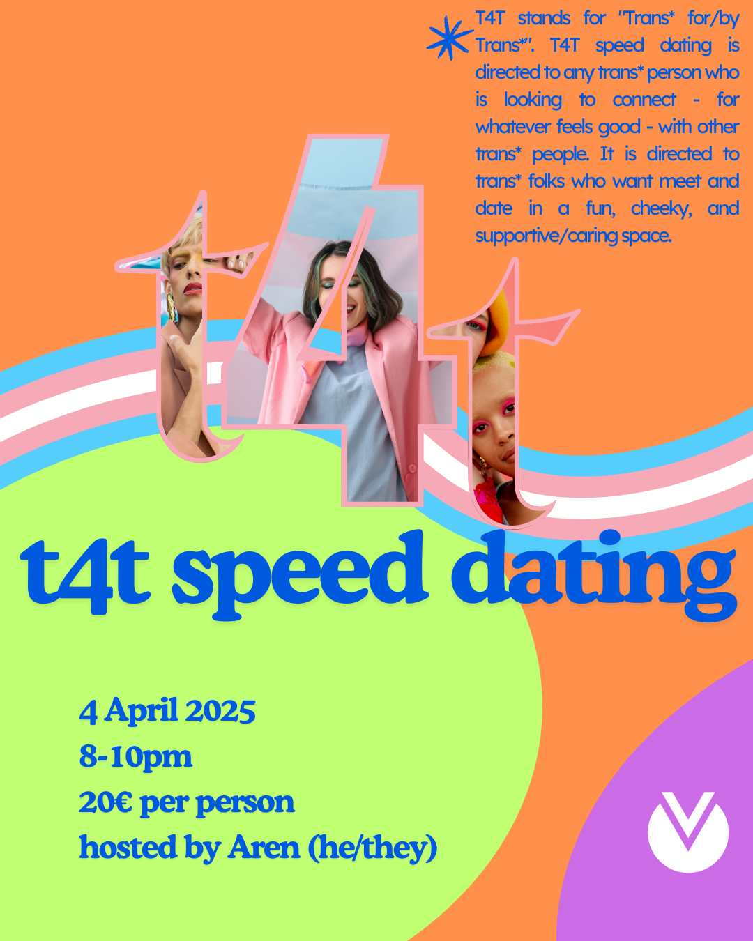 Join us at Villa Vida Café on April 4 for T4T Speed Dating—a fun, flirty, and trans-exclusive event designed for connection, dating, and friendship!