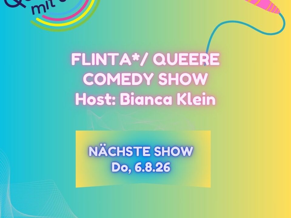 Am 06. August 2026 wird die Villa Vida wieder zum neuen Comedy-Hotspot! Comedians (Flinta/LGBTQ+) testen hier ihr Material, egal ob blutige Anfänger*innen oder 'alte Hasen', bei uns bekommt jede*r eine Bühne.