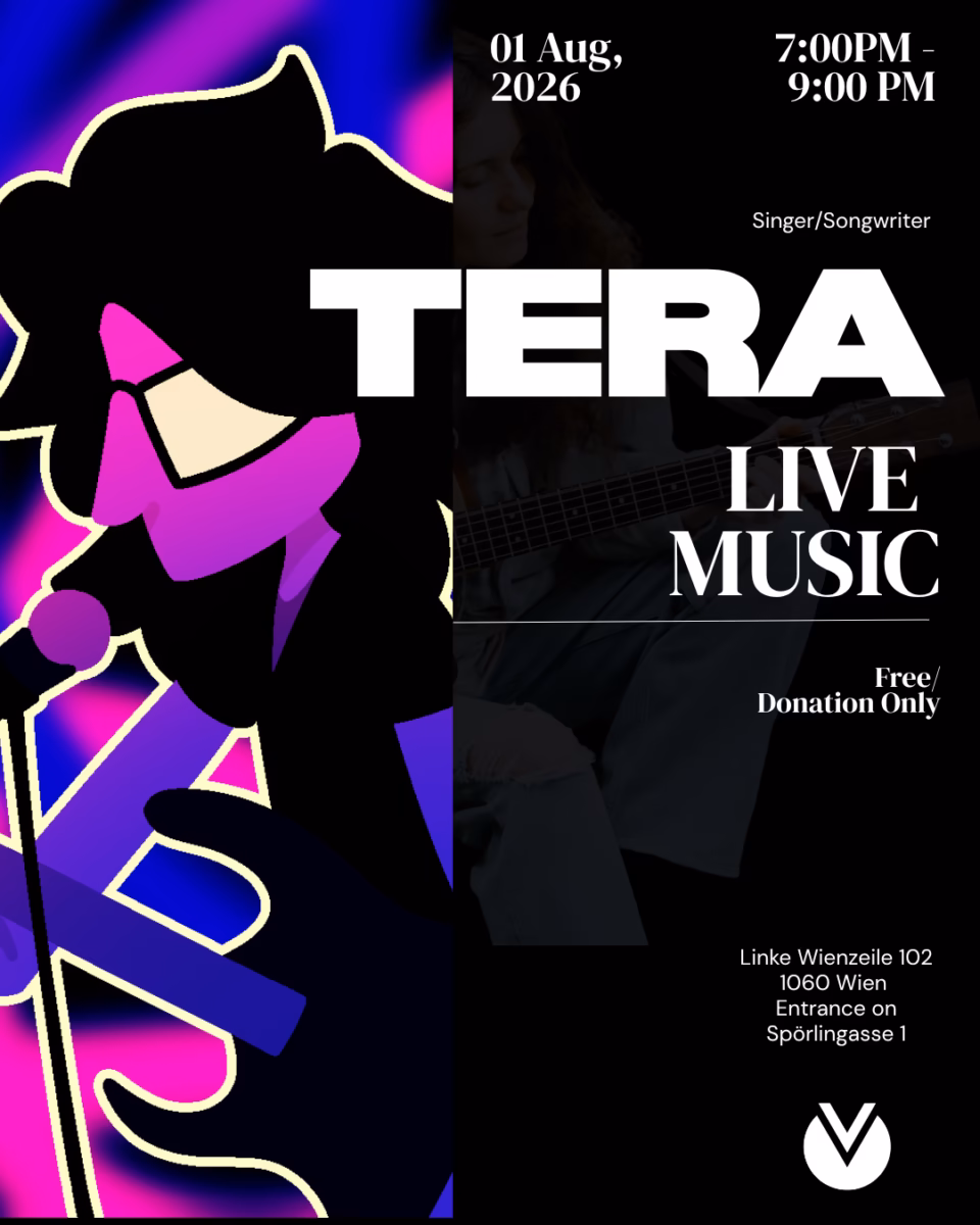 Tera: Live Debut Session Saturday, August 1 · 7:00 PM Tera is an emerging artist stepping on stage for the very first time, sharing their music with our community in an intimate, up-close setting. Just guitar, live vocals, and a room ready to listen.